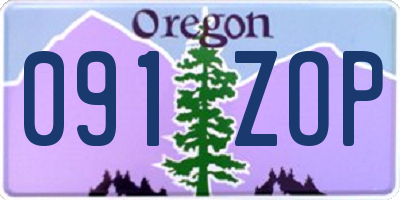 OR license plate 091ZOP