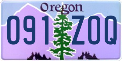 OR license plate 091ZOQ