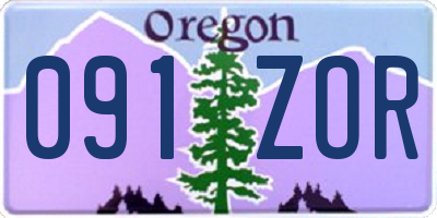 OR license plate 091ZOR