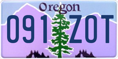 OR license plate 091ZOT