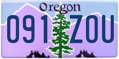 OR license plate 091ZOU