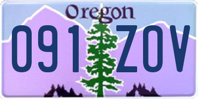 OR license plate 091ZOV