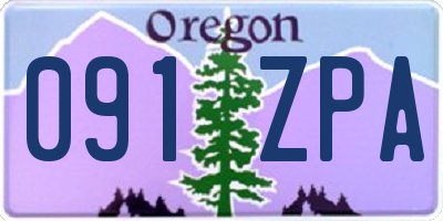 OR license plate 091ZPA
