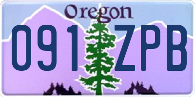 OR license plate 091ZPB