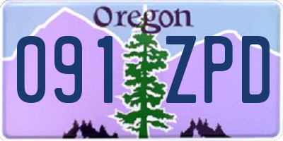 OR license plate 091ZPD
