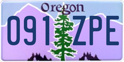OR license plate 091ZPE