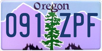 OR license plate 091ZPF