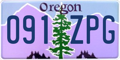 OR license plate 091ZPG