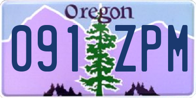 OR license plate 091ZPM