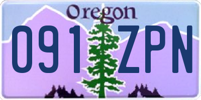 OR license plate 091ZPN