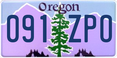 OR license plate 091ZPO