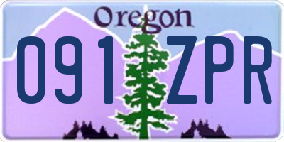 OR license plate 091ZPR