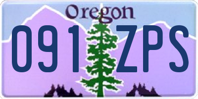 OR license plate 091ZPS