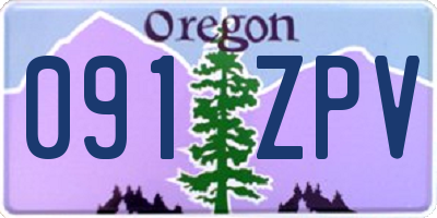 OR license plate 091ZPV