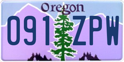 OR license plate 091ZPW