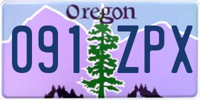 OR license plate 091ZPX