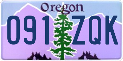 OR license plate 091ZQK