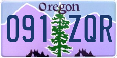 OR license plate 091ZQR