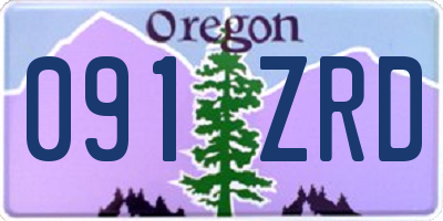 OR license plate 091ZRD