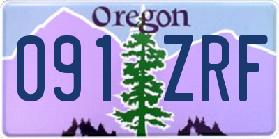 OR license plate 091ZRF