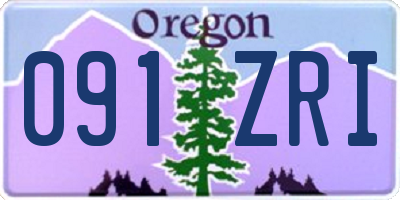 OR license plate 091ZRI