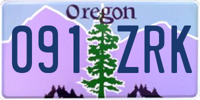 OR license plate 091ZRK