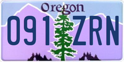 OR license plate 091ZRN