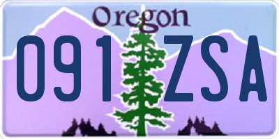 OR license plate 091ZSA