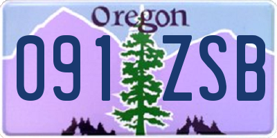 OR license plate 091ZSB