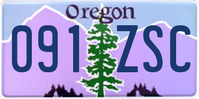 OR license plate 091ZSC