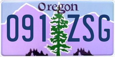 OR license plate 091ZSG