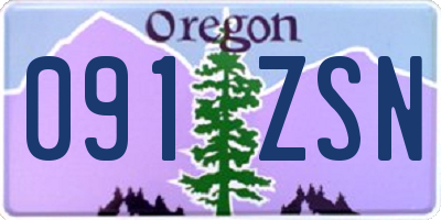 OR license plate 091ZSN