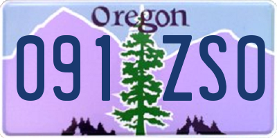 OR license plate 091ZSO