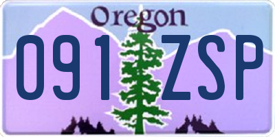 OR license plate 091ZSP