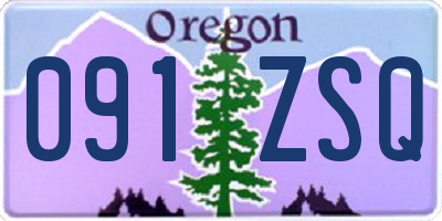 OR license plate 091ZSQ