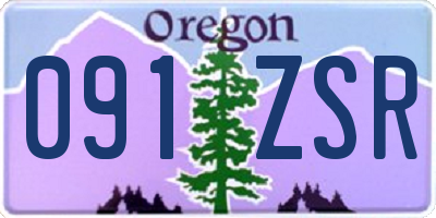 OR license plate 091ZSR