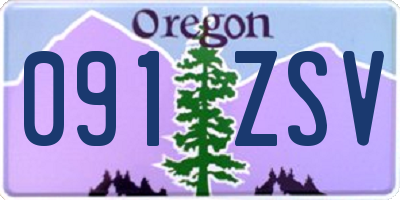 OR license plate 091ZSV