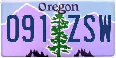 OR license plate 091ZSW