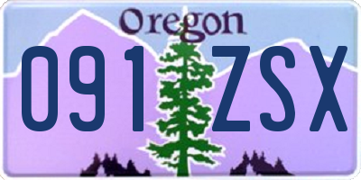 OR license plate 091ZSX