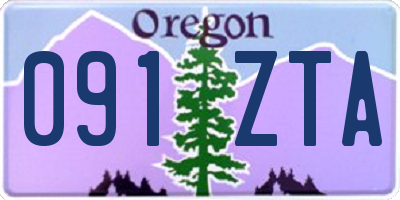 OR license plate 091ZTA