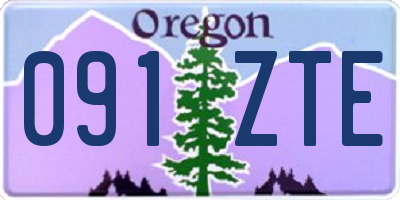 OR license plate 091ZTE