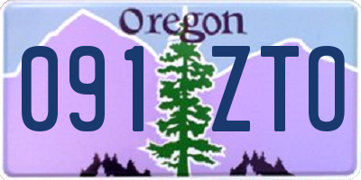 OR license plate 091ZTO