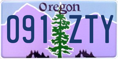 OR license plate 091ZTY