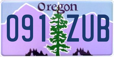 OR license plate 091ZUB