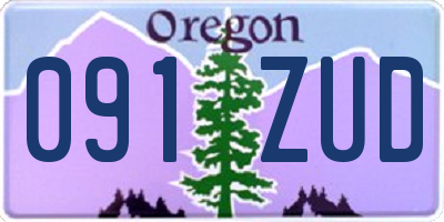OR license plate 091ZUD
