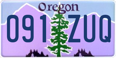 OR license plate 091ZUQ