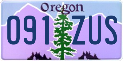 OR license plate 091ZUS