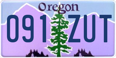 OR license plate 091ZUT