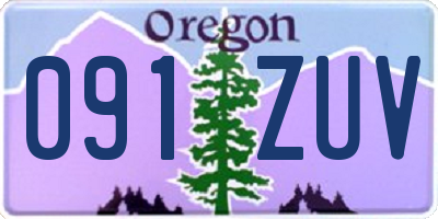 OR license plate 091ZUV