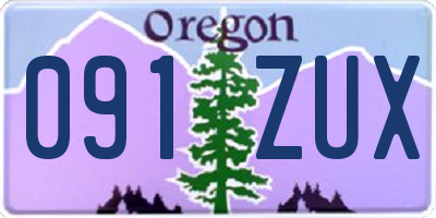 OR license plate 091ZUX